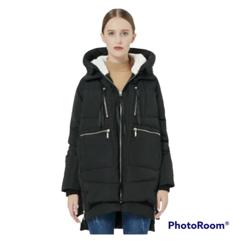 Orolay Womens Thickened Down Slightly Oversized Winter Puffer Jacket Coat Size M